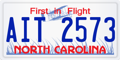 NC license plate AIT2573