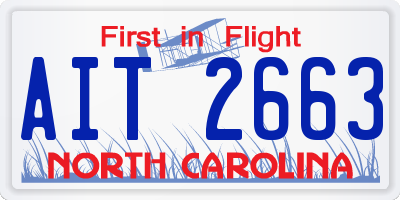 NC license plate AIT2663