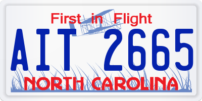 NC license plate AIT2665