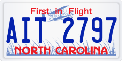 NC license plate AIT2797