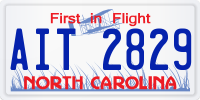 NC license plate AIT2829