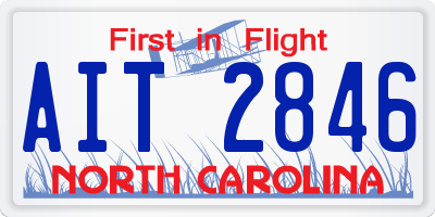 NC license plate AIT2846