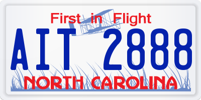 NC license plate AIT2888