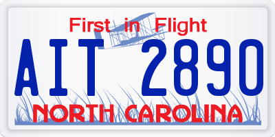 NC license plate AIT2890