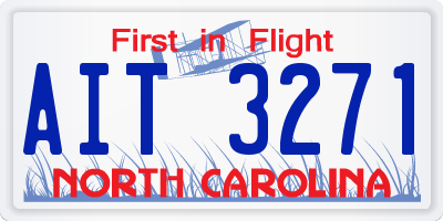 NC license plate AIT3271