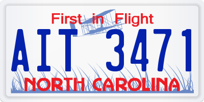 NC license plate AIT3471