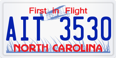NC license plate AIT3530