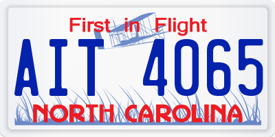 NC license plate AIT4065