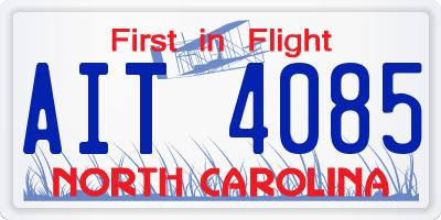 NC license plate AIT4085