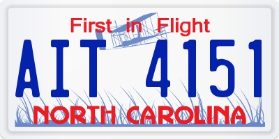NC license plate AIT4151