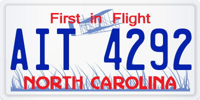 NC license plate AIT4292