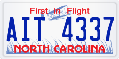 NC license plate AIT4337
