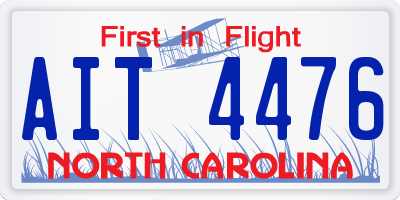 NC license plate AIT4476