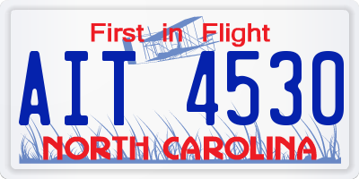 NC license plate AIT4530