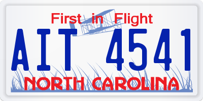NC license plate AIT4541