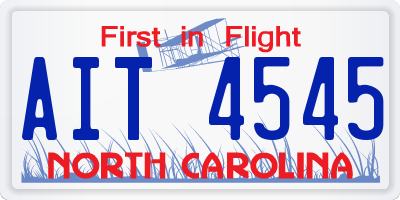 NC license plate AIT4545