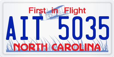 NC license plate AIT5035