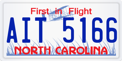 NC license plate AIT5166