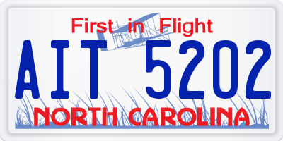 NC license plate AIT5202