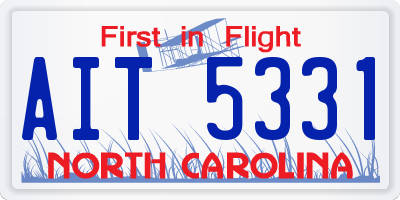 NC license plate AIT5331