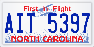 NC license plate AIT5397