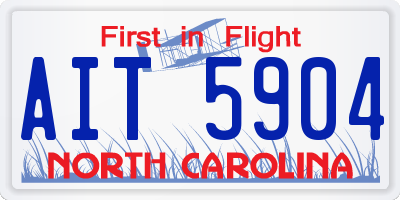 NC license plate AIT5904