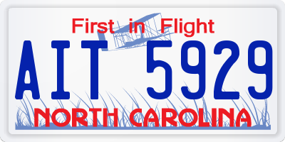 NC license plate AIT5929