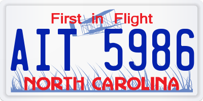 NC license plate AIT5986