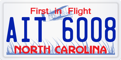 NC license plate AIT6008