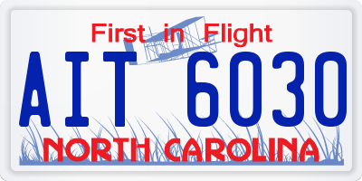 NC license plate AIT6030