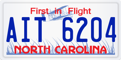NC license plate AIT6204
