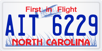 NC license plate AIT6229