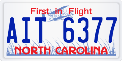 NC license plate AIT6377