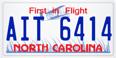 NC license plate AIT6414