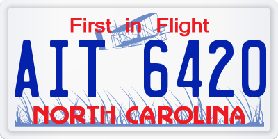 NC license plate AIT6420