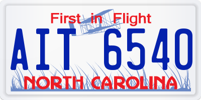 NC license plate AIT6540