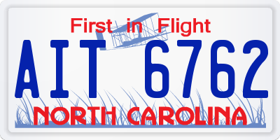 NC license plate AIT6762