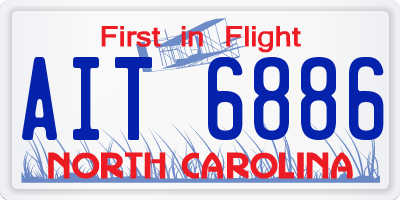 NC license plate AIT6886