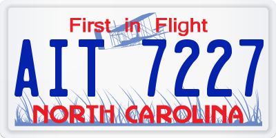 NC license plate AIT7227