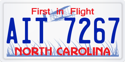 NC license plate AIT7267