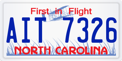 NC license plate AIT7326
