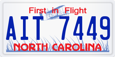 NC license plate AIT7449