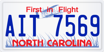 NC license plate AIT7569