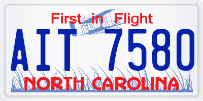 NC license plate AIT7580
