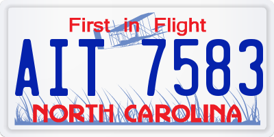 NC license plate AIT7583