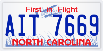 NC license plate AIT7669