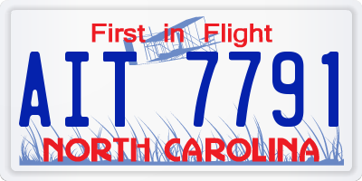 NC license plate AIT7791