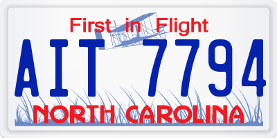 NC license plate AIT7794