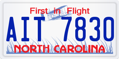 NC license plate AIT7830