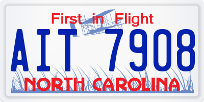 NC license plate AIT7908